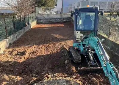 Pendant travaux de terrassement avec géotextile à Port de Bouc