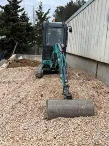 Pendant travaux de terrassement avec géotextile à Port de Bouc