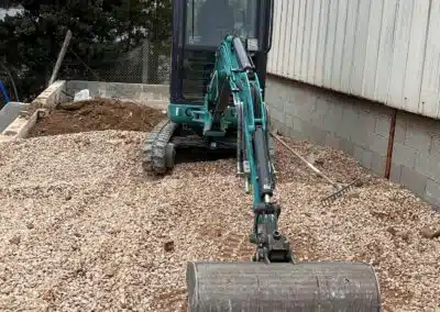 Pendant travaux de terrassement avec géotextile à Port de Bouc